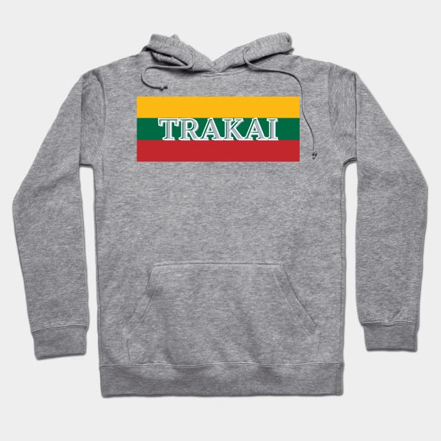 Trakai City in Lithuania Flag Colors Stripes Hoodie by aybe7elf
